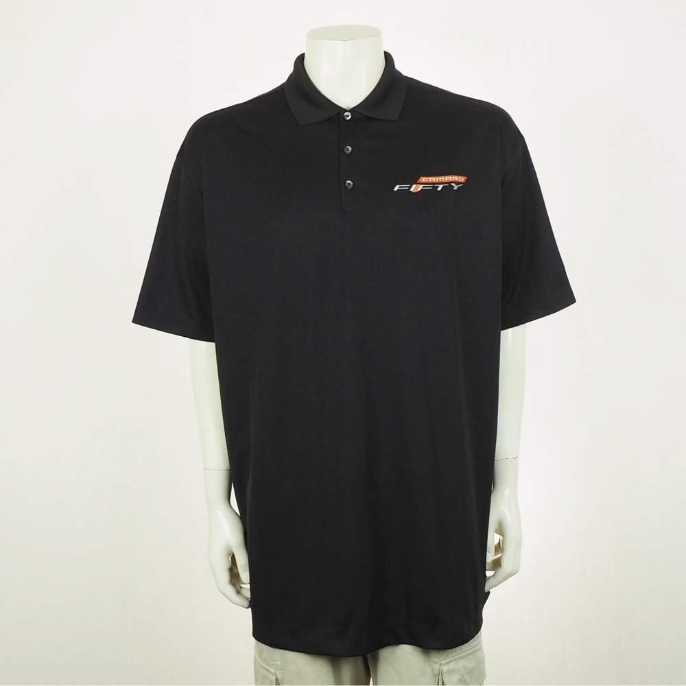Nike Golf Polo Shirt Mens 2XL XXL Black Dri-Fit Chevy Camaro Fifty Performance